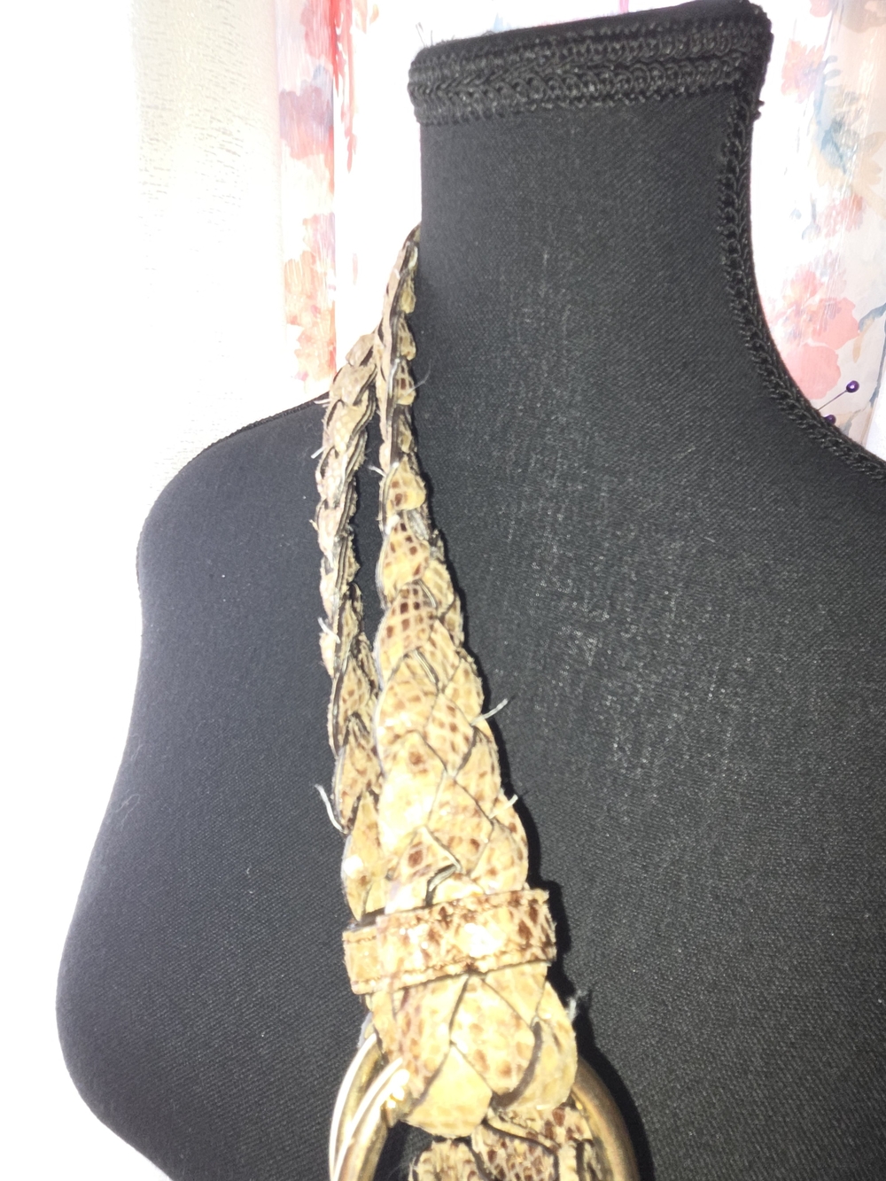 Michael Kors Taupe Snakeskin-Print Shoulder Bag with Tassel - Picture 7 of 13